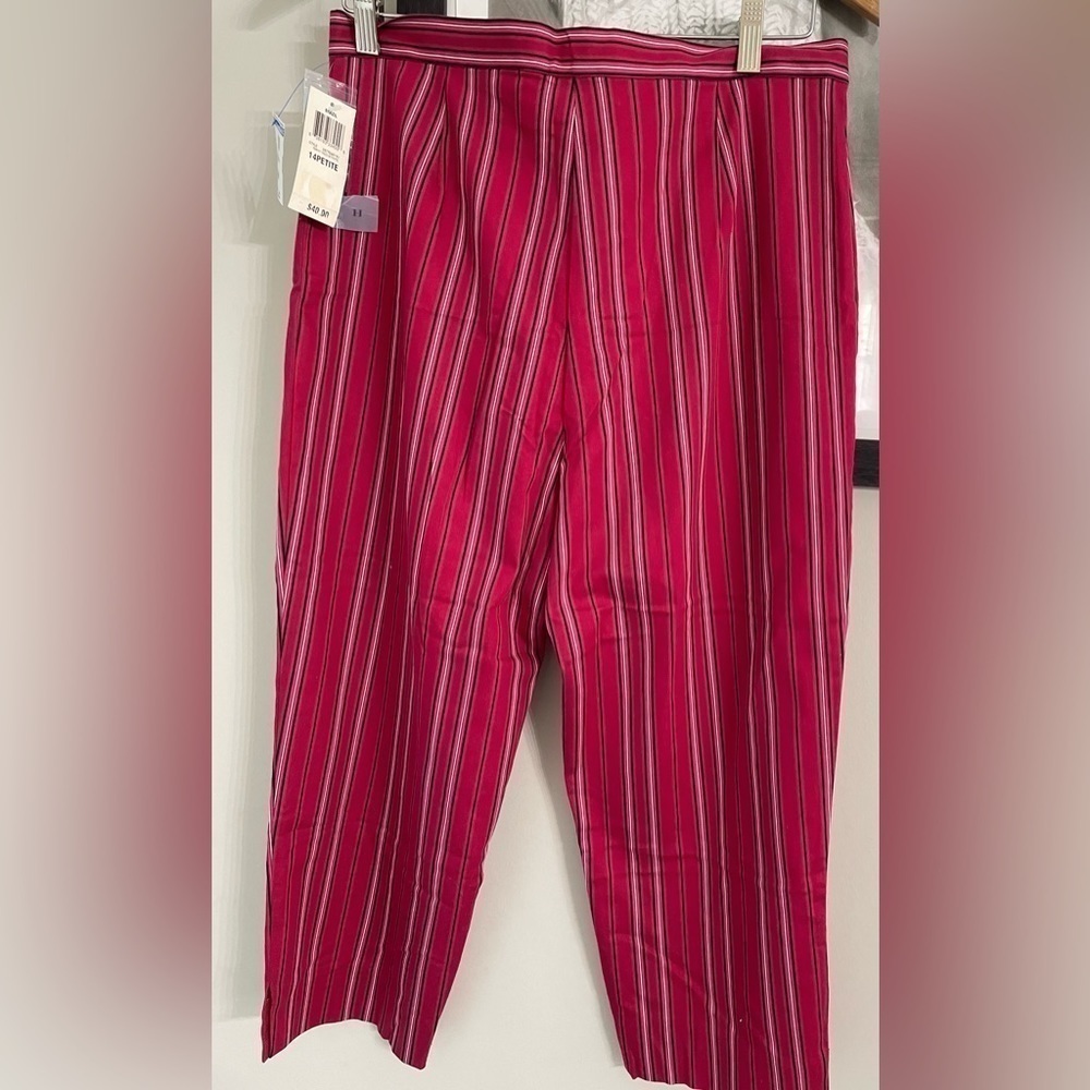 Style & Co Red Capri pants striped with black and white.women’s size 14P - Picture 1 of 5